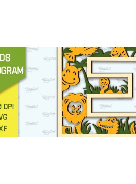 Σετ των 2 Intra απο ξύλο plywood 3mm-4mm πάχος Τρισδιάστατο μονόγραμμα κοπής με λέιζερ Letter E Δίασταση 30x20 cm INTRAFABR-105697361