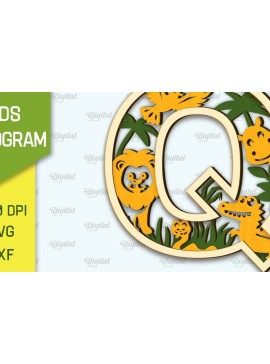 Intra απο ξύλο plywood 3mm-4mm πάχος Τρισδιάστατο μονόγραμμα κοπής με λέιζερ Letter Q Δίασταση 30x20 cm INTRAFABR-107423939