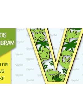 Intra απο ξύλο plywood 3mm-4mm πάχος Τρισδιάστατο μονόγραμμα κοπής με λέιζερ Letter V Δίασταση 30x20 cm INTRAFABR-108297865