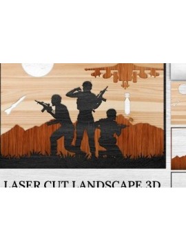 Intra απο ξύλο plywood 3mm-4mm πάχος 3D Soldier Δίασταση 20x30 cm INTRAFABR-32594541