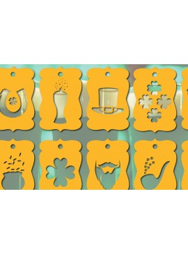 Σετ των 3 Intra απο ξύλο plywood 3mm-4mm πάχος 3D Ετικέτα δώρου St Patrick Δίασταση 2x3 cm INTRAFABR-63945630