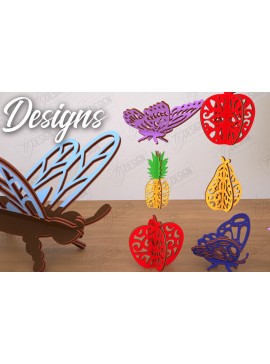 Σετ των 2 Intra απο ξύλο plywood 3mm-4mm πάχος 3D  Decor | Φυσικό Σχέδιο Δίασταση 30x20 cm INTRAFABR-113994476