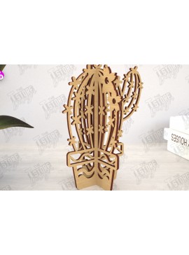 Σετ των 2 Intra απο ξύλο plywood 3mm-4mm πάχος 3D  Decor | Σχήμα Κάκτου|Διακόσμηση σπιτιού Δίασταση 30x20 cm INTRAFABR-113991999