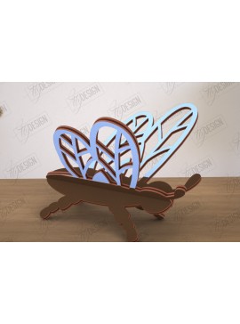 Σετ των 2 Intra απο ξύλο plywood 3mm-4mm πάχος 3D  Decor | Σχήμα Dragonfly | CNC Δίασταση 30x20 cm INTRAFABR-113994434