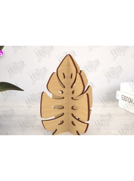 Σετ των 2 Intra απο ξύλο plywood 3mm-4mm πάχος 3D  Decor | Σχήμα φύλλου | Διακόσμηση σπιτιού Δίασταση 30x20 cm INTRAFABR-113992034