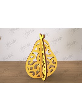 Σετ των 2 Intra απο ξύλο plywood 3mm-4mm πάχος 3D  Decor | Σχήμα αχλαδιού | Διακόσμηση σπιτιού Δίασταση 30x20 cm INTRAFABR-113994392