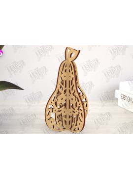 Intra απο ξύλο plywood 3mm-4mm πάχος 3D  Decor | Σχήμα αχλαδιού | Διακόσμηση σπιτιού Δίασταση 30x20 cm INTRAFABR-113992019