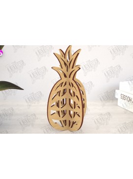 Intra απο ξύλο plywood 3mm-4mm πάχος 3D  Decor | Σχήμα ανανά | CNC Δίασταση 30x20 cm INTRAFABR-113992004