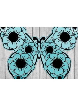 Σετ των 2 Intra απο ξύλο plywood 3mm-4mm πάχος 3D /Paper Cut Butterfly Δίασταση 15x15 cm INTRAFABR-39339834