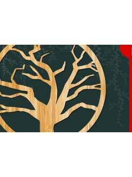 Σετ των 2 Intra απο ξύλο plywood 3mm-4mm πάχος Τρισδιάστατο λέιζερ/χαρτί Κόψτε δέντρο σε κύκλο Δίασταση 15x15 cm INTRAFABR-23332596