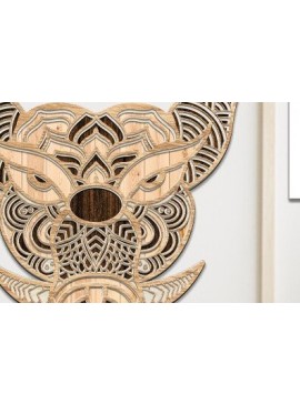 Intra απο ξύλο plywood 3mm-4mm πάχος Τρισδιάστατη προσώπου ζώων Δίασταση 30x20 cm INTRAFABR-35466539