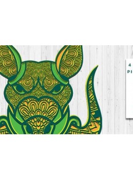 Σετ των 2 Intra απο ξύλο plywood 3mm-4mm πάχος Τρισδιάστατη προσώπου ζώων Δίασταση 30x20 cm INTRAFABR-35466482