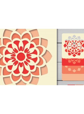 Σετ των 2 Intra απο ξύλο plywood 3mm-4mm πάχος 3D Layer Flower Cut File Decor Δίασταση 30x20 cm INTRAFABR-96127809