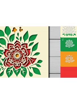 Intra απο ξύλο plywood 3mm-4mm πάχος 3D Layer Flower Cut File Decor Δίασταση 30x20 cm INTRAFABR-96120904