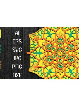 Σετ των 2 Intra απο ξύλο plywood 3mm-4mm πάχος 3D Layer Mandala Δίασταση 30x30 cm INTRAFABR-58719820