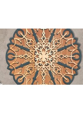 Σετ των 2 Intra απο ξύλο plywood 3mm-4mm πάχος 3D LAYER Mandala Δίασταση 30x30 cm INTRAFABR-45576280