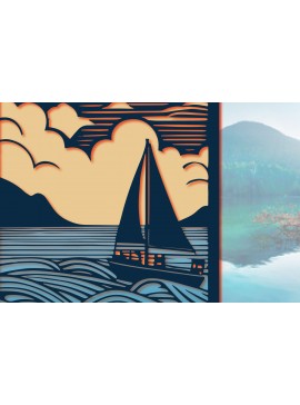 Intra απο ξύλο plywood 3mm-4mm πάχος 3D Layer Summer Sea Wall Art Δίασταση 40x40 cm INTRAFABR-96199880