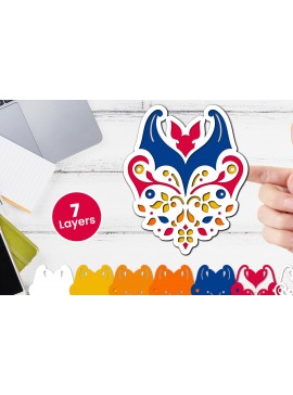 Σετ των 3 Intra απο ξύλο plywood 3mm-4mm πάχος Χαρτί νυχτερίδας με 3D στρώσεις, κοπής με λέιζερ Δίασταση 12x12 cm INTRAFABR-117090927