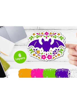 Σετ των 3 Intra απο ξύλο plywood 3mm-4mm πάχος Χαρτί νυχτερίδας με 3D στρώσεις, κοπής με λέιζερ Δίασταση 12x12 cm INTRAFABR-117090864