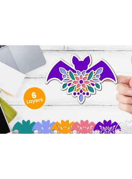 Σετ των 2 Intra απο ξύλο plywood 3mm-4mm πάχος Χαρτί νυχτερίδας με 3D στρώσεις, κοπής με λέιζερ Δίασταση 12x12 cm INTRAFABR-117090874