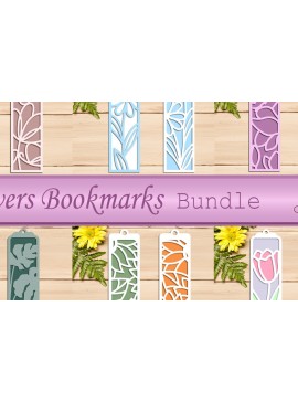 Σετ των 2 Intra απο ξύλο plywood 3mm-4mm πάχος Τρισδιάστατοι σελιδοδείκτες με επίπεδα με λουλούδια Δίασταση 10x20 cm INTRAFABR-113197201