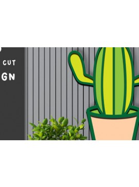 Intra απο ξύλο plywood 3mm-4mm πάχος Αυτοκόλλητο τοίχου με 3d ed Cactus Cut  Δίασταση 40x40 cm INTRAFABR-68736063
