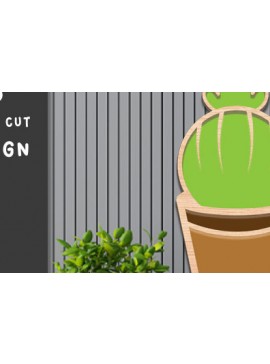 Intra απο ξύλο plywood 3mm-4mm πάχος Αυτοκόλλητο τοίχου με 3d ed Cactus Cut  Δίασταση 40x40 cm INTRAFABR-68736074
