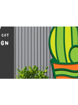 Intra απο ξύλο plywood 3mm-4mm πάχος Αυτοκόλλητο τοίχου με 3d ed Cactus Cut  Δίασταση 40x40 cm INTRAFABR-68736086