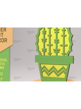 Intra απο ξύλο plywood 3mm-4mm πάχος 3D Layered Cactus Stand Δίασταση 30x20 cm INTRAFABR-83506152