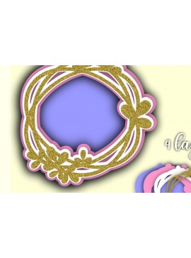 Σετ των 2 Intra απο ξύλο plywood 3mm-4mm πάχος 3d Layered Cake Topper Δίασταση 20x30 cm INTRAFABR-101030313