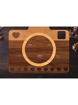 Σετ των 2 Intra απο ξύλο plywood 3mm-4mm πάχος Σχεδιασμός κάμερας με 3D επίπεδα Δίασταση 30x20 cm INTRAFABR-121720429