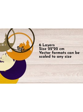 Σετ των 2 Intra απο ξύλο plywood 3mm-4mm πάχος 3D Layered Camp Life Sign, Wall Art Δίασταση 40x40 cm INTRAFABR-36295457