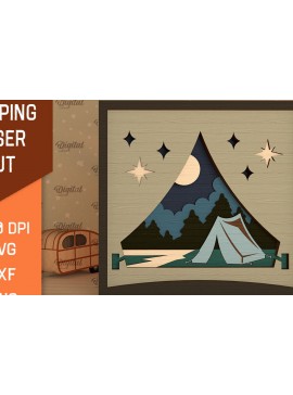 Σετ των 2 Intra απο ξύλο plywood 3mm-4mm πάχος 3D Layered Camping . Camping Δίασταση 30x20 cm INTRAFABR-96207217