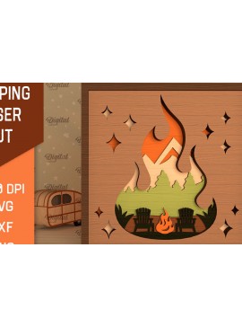 Σετ των 2 Intra απο ξύλο plywood 3mm-4mm πάχος 3D Layered Camping . Camping Δίασταση 30x20 cm INTRAFABR-96207345