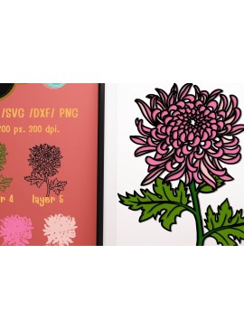 Σετ των 2 Intra απο ξύλο plywood 3mm-4mm πάχος Τρισδιάστατο γαρύφαλλο με στρώματα Δίασταση 10x12 cm INTRAFABR-71317259