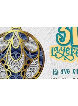 Intra απο ξύλο plywood 3mm-4mm πάχος Χριστουγεννιάτικη Μπάλα με 3D Layered 03 Δίασταση 30x20 cm INTRAFABR-34960932