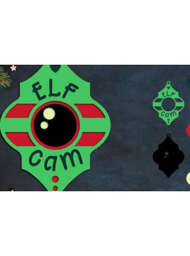 Σετ των 3 Intra απο ξύλο plywood 3mm-4mm πάχος 3d Layered Christmas, Elf Cam Δίασταση 8x8 cm INTRAFABR-84221129