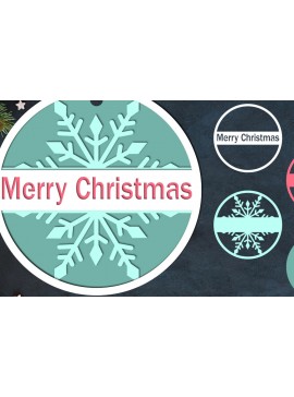 Σετ των 3 Intra απο ξύλο plywood 3mm-4mm πάχος Τρισδιάστατο χριστουγεννιάτικο στολίδι Lser Cut Δίασταση 8x8 cm INTRAFABR-83660808