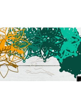 Σετ των 3 Intra απο ξύλο plywood 3mm-4mm πάχος Τρισδιάστατα χριστουγεννιάτικα στολίδια Δίασταση 8x8 cm INTRAFABR-6580587