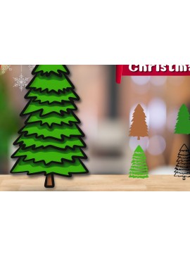 Intra απο ξύλο plywood 3mm-4mm πάχος Τρισδιάστατο χριστουγεννιάτικο δέντρο με στρώματα Δίασταση 30x20 cm INTRAFABR-82334432