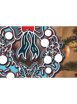 Σετ των 3 Intra απο ξύλο plywood 3mm-4mm πάχος Τρισδιάστατα χριστουγεννιάτικα στολίδια καλωσορίσματος Δίασταση 8x8 cm INTRAFABR-36616722