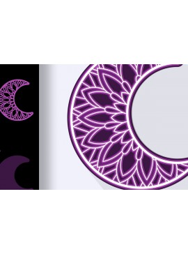 Σετ των 2 Intra απο ξύλο plywood 3mm-4mm πάχος αποκοπής 3D Layered Crescent Moon Δίασταση 30x20 cm INTRAFABR-24791456