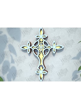 Intra απο ξύλο plywood 3mm-4mm πάχος 3D Layered Cross | Χριστιανικό σύμβολο |CNC Δίασταση 30x20 cm INTRAFABR-108318167