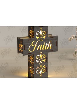 Σετ των 2 Intra απο ξύλο plywood 3mm-4mm πάχος 3D Layered Cross Lantern | CNC Δίασταση 15x15 cm INTRAFABR-122875260