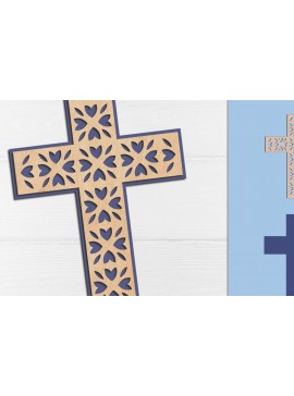 Intra απο ξύλο plywood 3mm-4mm πάχος 3d Layered Cross Mandala, Δίασταση 30x30 cm INTRAFABR-118416265