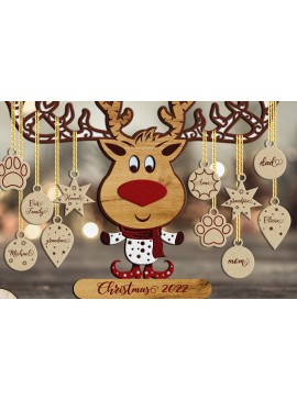 Σετ των 2 Intra απο ξύλο plywood 3mm-4mm πάχος 3D Layered EER CHRISTMAS | Αποκοπή αρχείου Δίασταση 15x15 cm INTRAFABR-21133204