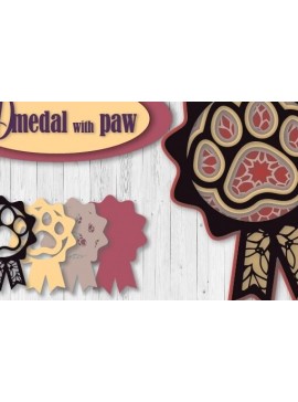 Σετ των 2 Intra απο ξύλο plywood 3mm-4mm πάχος Μετάλλιο 3D Layered Dog Δίασταση 30x20 cm INTRAFABR-77327177