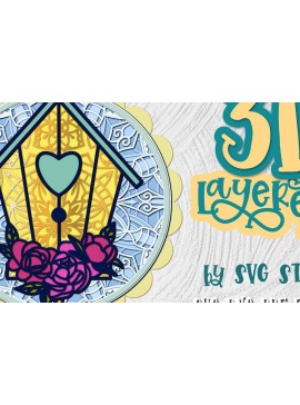 Σετ των 2 Intra απο ξύλο plywood 3mm-4mm πάχος 3D Layered Πασχαλινό Σπίτι πουλιών Δίασταση 30x20 cm INTRAFABR-35014898