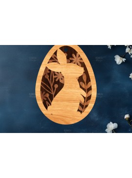 Σετ των 2 Intra απο ξύλο plywood 3mm-4mm πάχος κοπής με λέιζερ με 3D στρώματα πασχαλινών αυγών Δίασταση 15x15 cm INTRAFABR-117170528