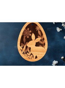 Σετ των 2 Intra απο ξύλο plywood 3mm-4mm πάχος κοπής με λέιζερ με 3D στρώματα πασχαλινών αυγών Δίασταση 15x15 cm INTRAFABR-117170572